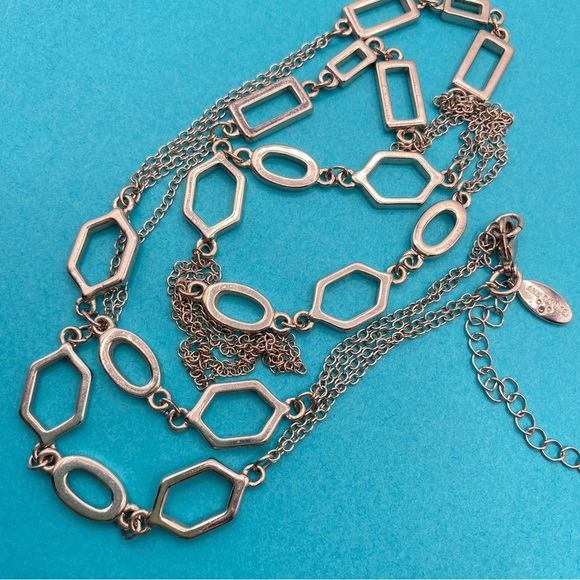 ANN TAYLOR Silvertone Chain Long Necklace - Picture 6 of 9